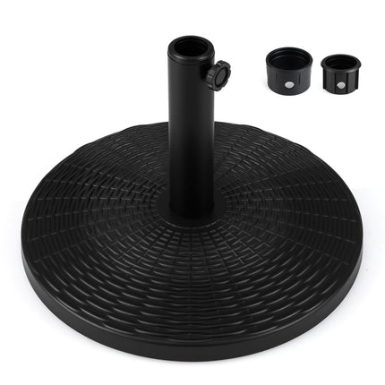 Betonový podstavec pro zahradní slunečník, ratanový vzor, 21 lbs, černý