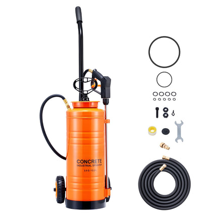 Concrete Sprayer with Wheeled Cart, 14L Stainless Steel
