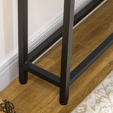 Console table, steel legs, 2 levels, anti-tip, 120 x 23 x 75 cm