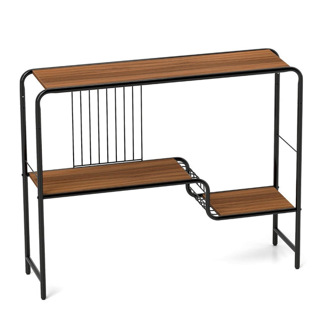 Consoletafel haltafel met 2 planken en metalen frame entreetafel met verstelbare poten 99 x 27 x 79 cm