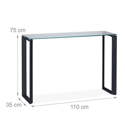 Konzolový stolek se skleněnou deskou