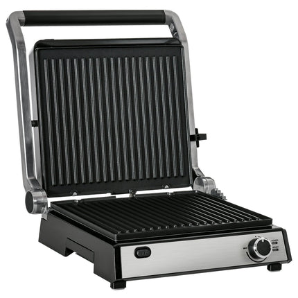 Elektrický kontaktní gril, 2000W, nastavitelný termostat, sklopný
