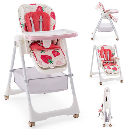 Wandelbarer Babyhochstuhl, 4-in-1 klappbar, höhenverstellbar