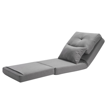 Convertible Floor Chair Bed, 5-Position Adjustable, Gray