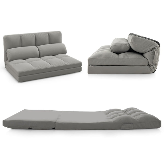 Omvormbare slaapbank, verstelbare rugleuning, lichtgrijs