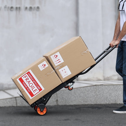 Convertible Folding Hand Truck Dolly, 300 lb, Aluminum
