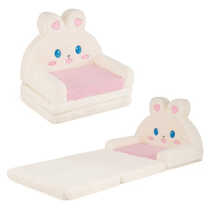Convertible Kids Sofa to Lounger, Pink Bunny Pattern