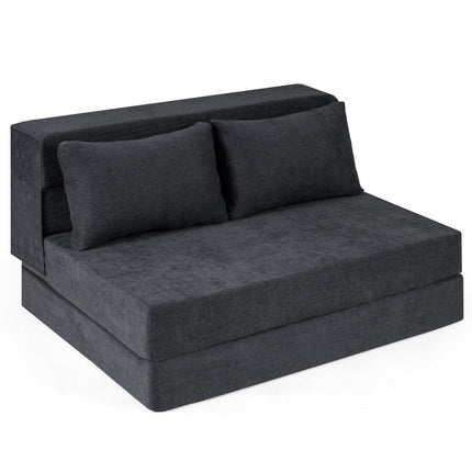 Schlafsofa, 3-in-1 Chenille, 2 Kissen, Grau