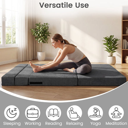 Schlafsofa, 3-in-1 Chenille, 2 Kissen, Grau