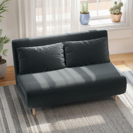 Convertible Sofa Bed, Adjustable Backrest, Dark Grey, 141x90x81 cm