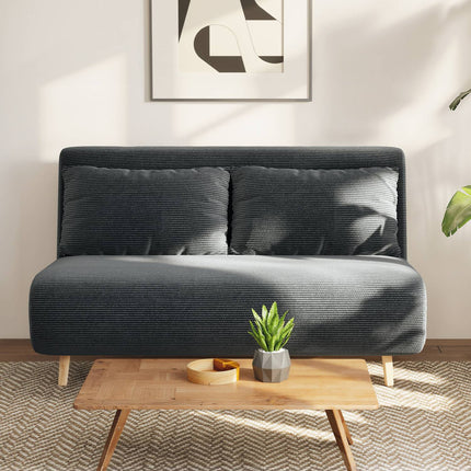 Convertible Sofa Bed, Adjustable Backrest, Dark Grey, 141x90x81 cm