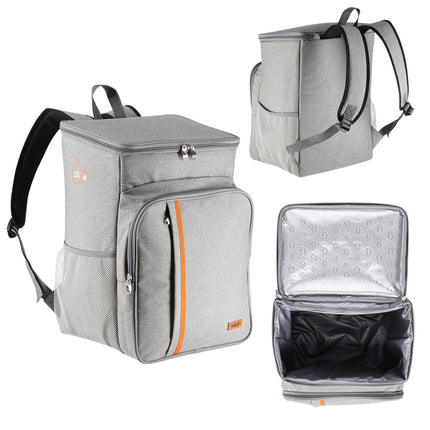 Kühlrucksack, Grau, 25L Fassungsvermögen