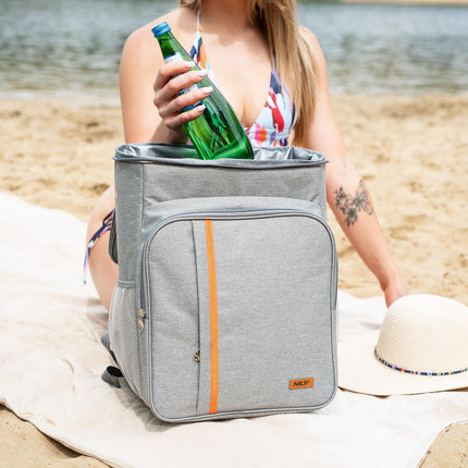 Kühlrucksack, Grau, 25L Fassungsvermögen