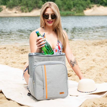 Kühlrucksack, Grau, 25L Fassungsvermögen