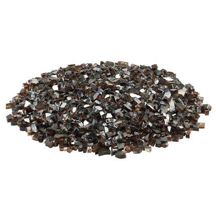 Copper Fire Pit Glass, 20 lb 1/2 in Reflective Tempered