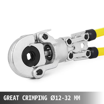Copper Pipe Crimper Tool, 12–32mm V TH Jaws, 360 Head