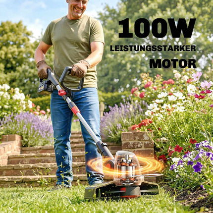 Cordless Grass Trimmer, 30 cm Cutting Width, Adjustable
