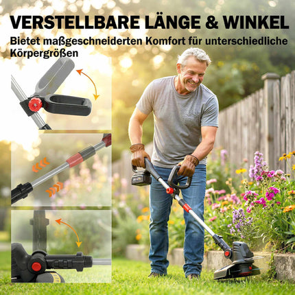 Cordless Grass Trimmer, 30 cm Cutting Width, Adjustable