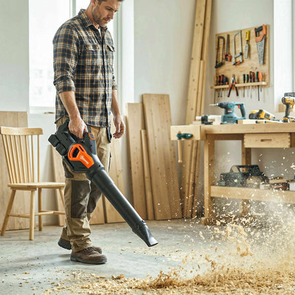 Aku foukač listí 20V s 2x4.0Ah bateriemi a nabíječkou