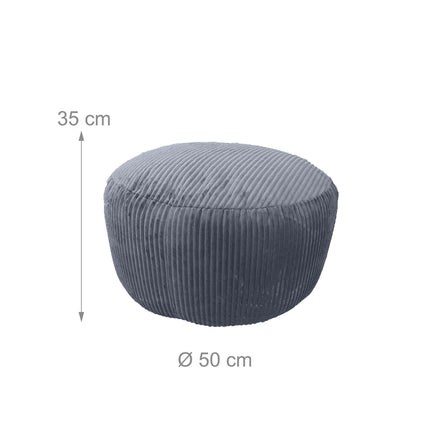 Corduroy Pouf – Round Floor Cushion, Soft Cover