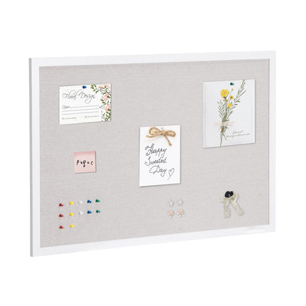 Cork Bulletin Board 36 x 24 in, White Linen Surface