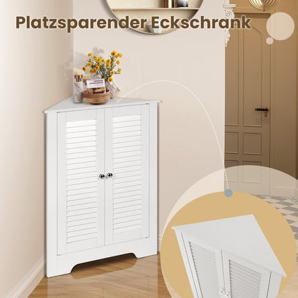 Corner Cabinet with Louvered Doors & Adjustable Shelf