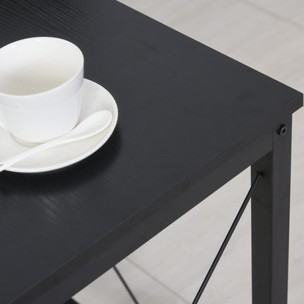 L-shaped corner desk with monitor stand, black steel, 150cm