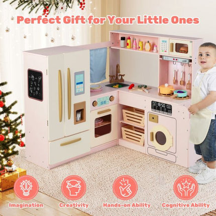 Corner Play Kitchen Set With Lights, Sounds, 22-Piece