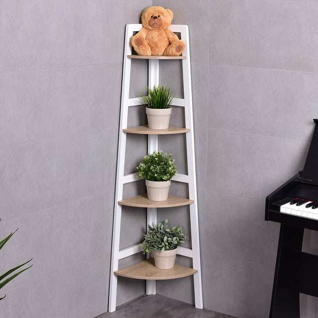 Hoekplank, 3/4 lagen, MDF-hout, 32x32x138 cm