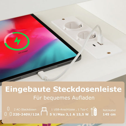 Rohový TV stolek s nabíjecí stanicí a 4 policemi pro televize 65"
