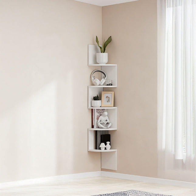 Hoekwandplank met 5 lagen in zigzagdesign