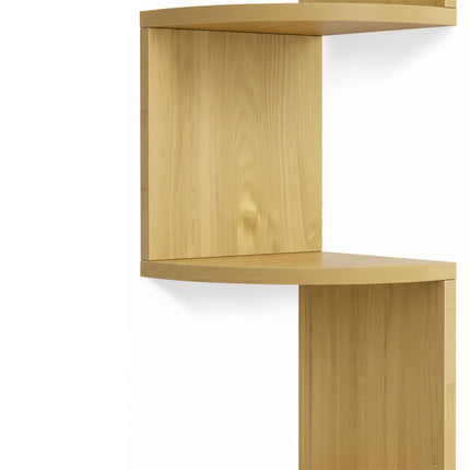Rohová nástěnná police, 5 pater, cikcak design