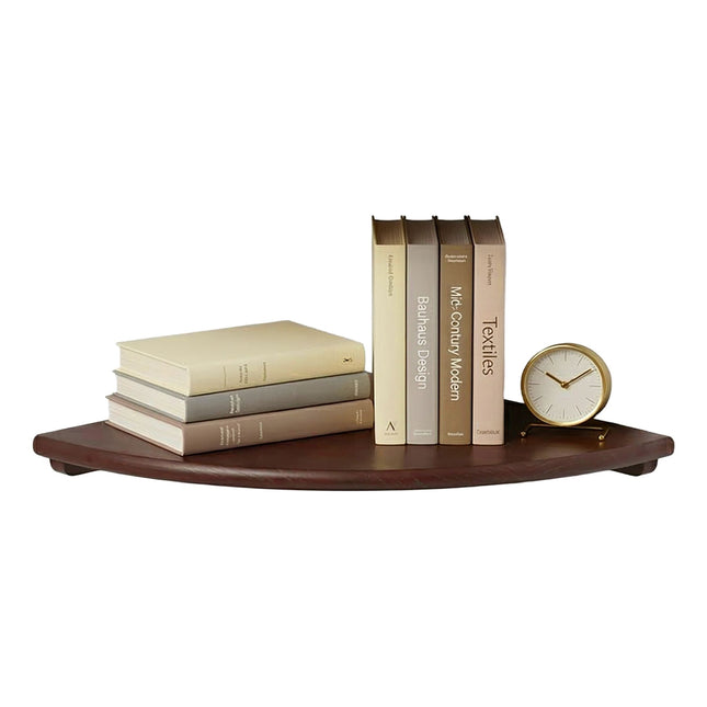 Hoekwandplank, walnoot, halfrond, wandmontage