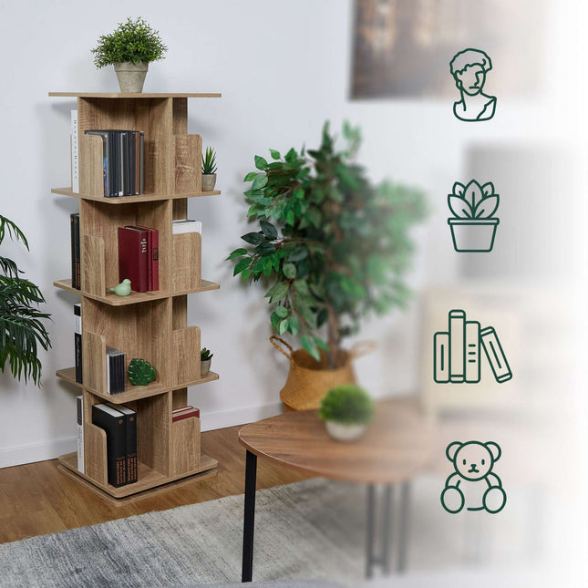 Hoekboekenkast met houtlook