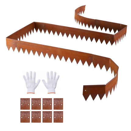 Corten Steel Landscape Edging 6-Pack, 40 x 6 in, Bendable