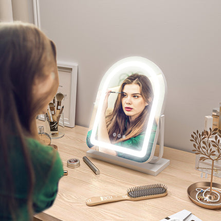 kosmetické zrcadlo s LED světlem, otočné o 360°, 33x44,5 cm