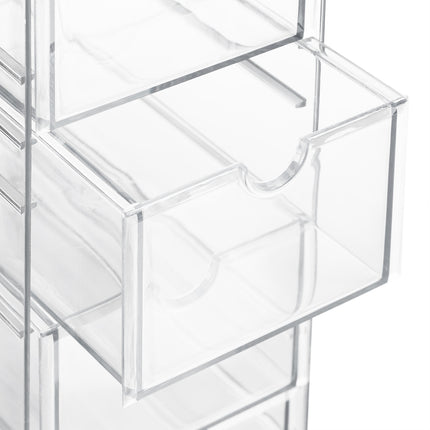 Organizér na kosmetiku se 4 zásuvkami – průhledný plastový box