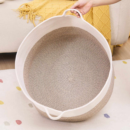 Cotton Rope Storage Basket, 67L, 20x20x13 In, Handles