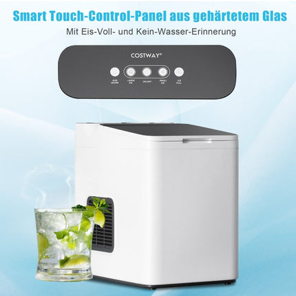 Counter ice maker ice cube machine with thermal insulation 22.5 x 32 x 32.5 cm white