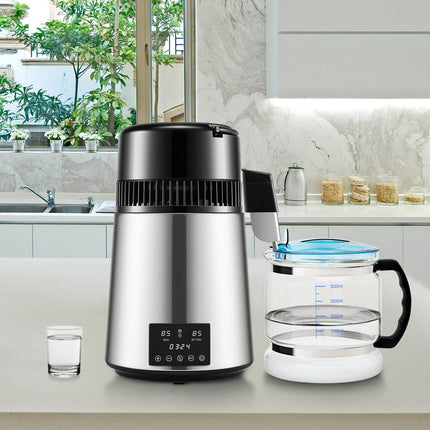 Countertop Water Distiller 4L, 750W, Timer, Glass Carafe
