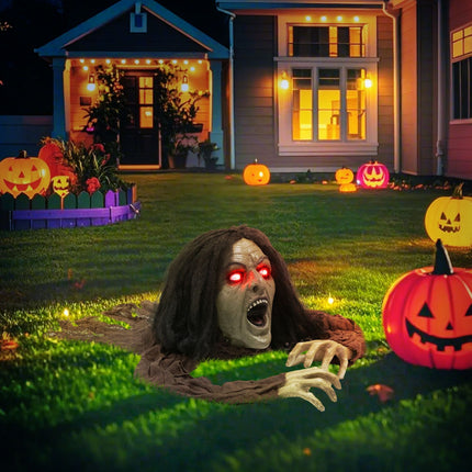 Dekorace plazící se zombie se světly a zvukem