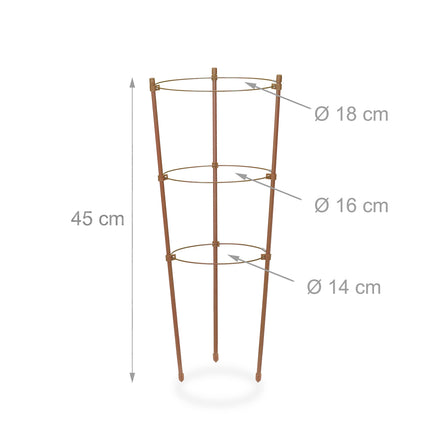Opora pro popínavé rostliny 45 cm, sada 4 ks hnědá