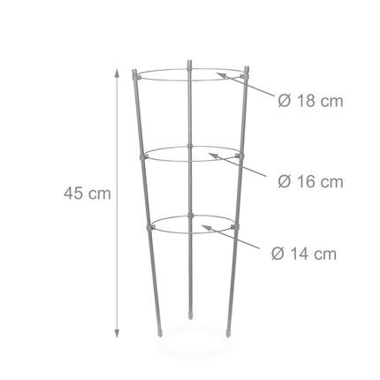 Opora pro popínavé rostliny 45 cm, sada 4 ks šedá