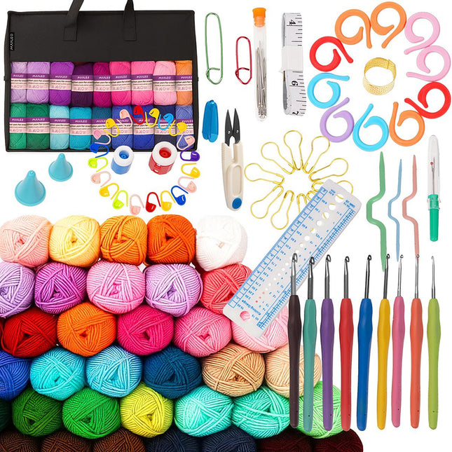 Háčkovací sada, 113 dílů, kompletní kreativní set