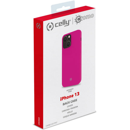 Cromo měkké gumové pouzdro iPhone 13 fluo růžová