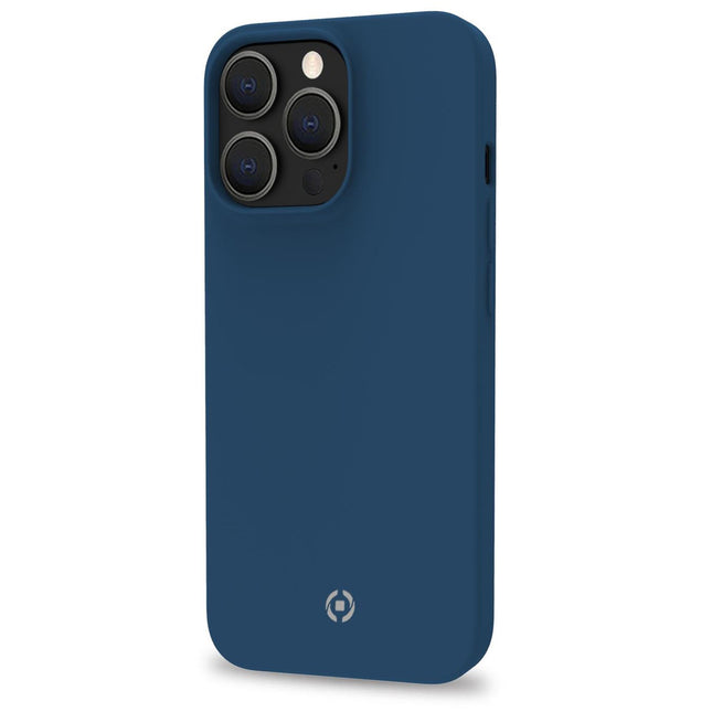 Cromo měkké gumové pouzdro iPhone 14 Pro modrá