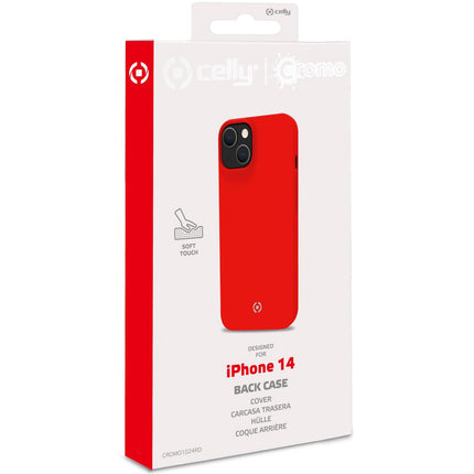 Cromo měkké gumové pouzdro iPhone 14 červená