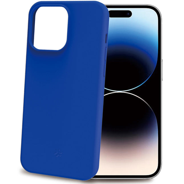 Cromo měkké gumové pouzdro iPhone 15 Pro modrá