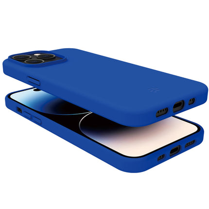 Cromo měkké gumové pouzdro iPhone 15 Pro modrá