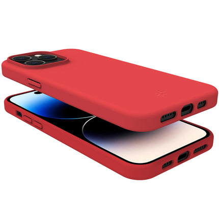 Cromo měkké gumové pouzdro iPhone 15 Pro červená
